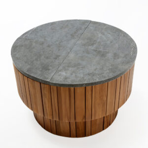 MESA DE CENTRO 70X70X45 MADERA DE TECA/PIEDRA MARRÓN/GRIS