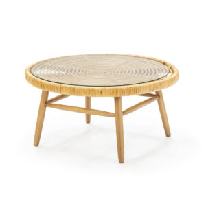 Mesa de Centro Madera de Cedro/Cristal Templado Natural