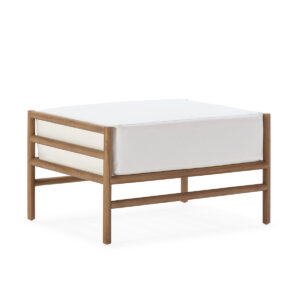 REPOSAPIÉS MADERA DE TECA/TELA -- NATURAL/BLANCO