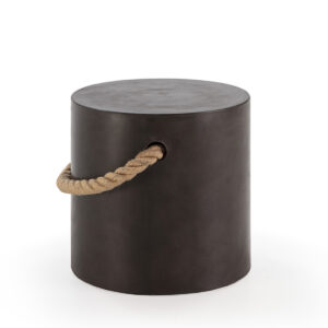 TABURETE CUERDA/CEMENTO -- NEGRO