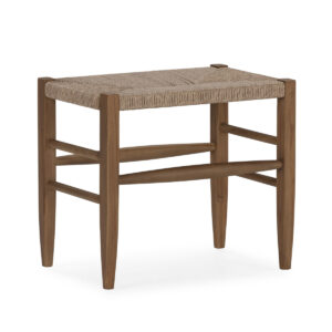 BANCO 50X35X45 MADERA DE TECA/JACINTO DE AGUA SINTÉTICO -- NATURAL