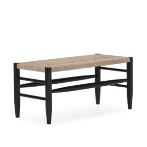 BANCO 100X45X47 MADERA DE TECA/JACINTO DE AGUA SINTETICO -- NEGRO